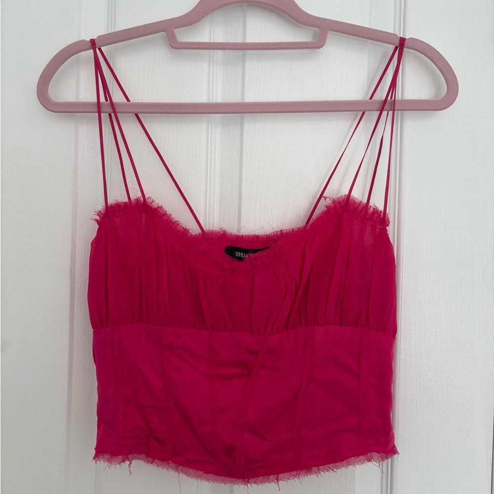 Hot pink corset crop top brand new